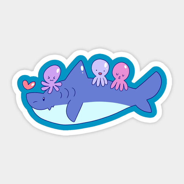 Shark and Octopi Sticker by saradaboru